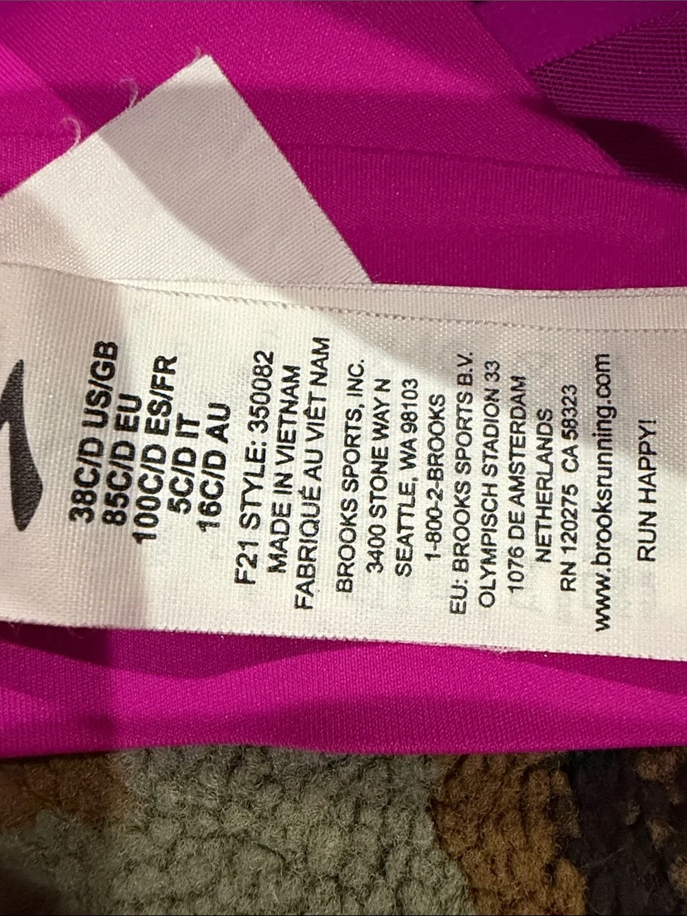 Womens hot pink Brooks drive interlace strappy sports bra